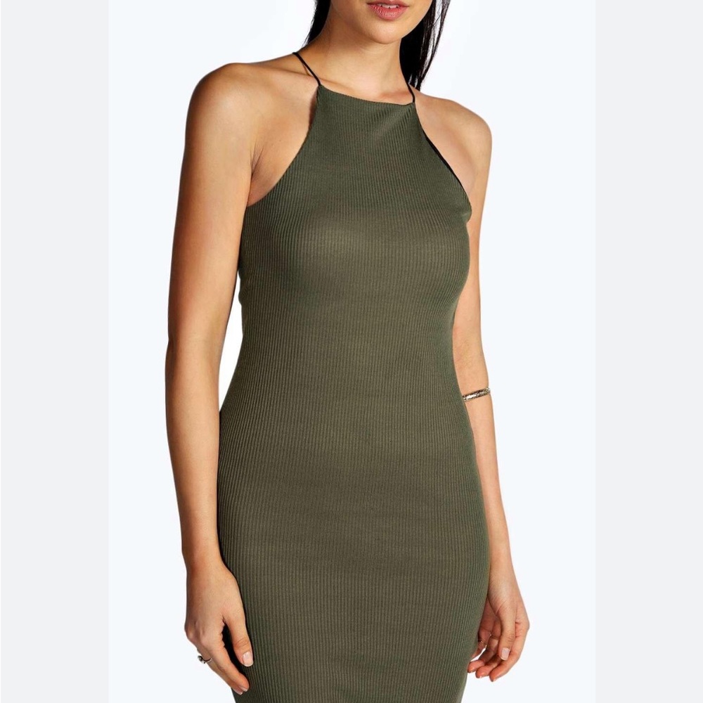 Boohoo ribbed MIDI BODYCON DRESS